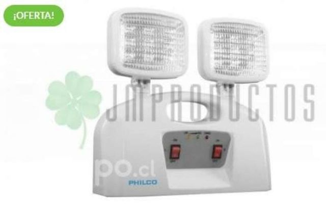 Lampara De Emergencia Led 2 Focos Philco Certifica