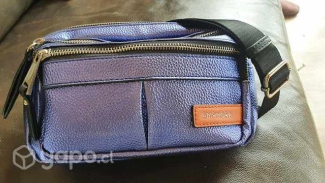 Banano amphora cuero azul