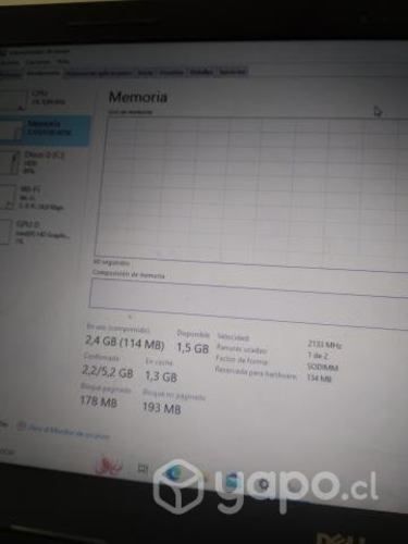 NOTEBOOK Dell i3 séptima generación con cargador o