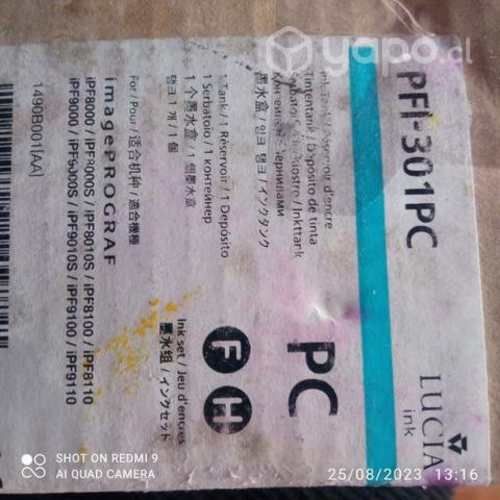 Tinta canon pfi 301pc cyan original de 330ml