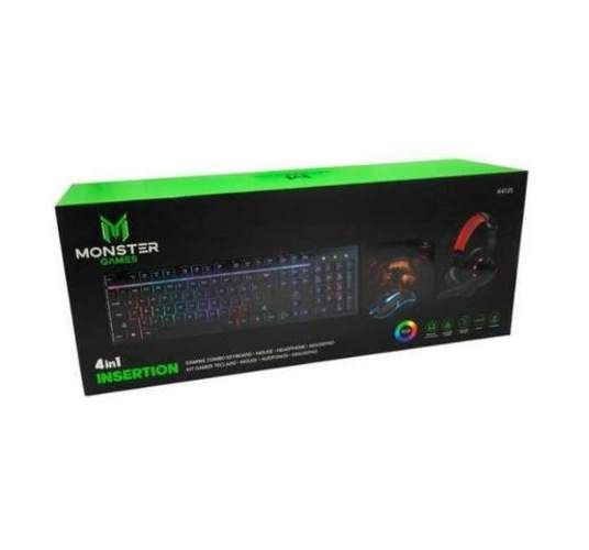 Kit Gamer 4 en 1 teclado+audifonos+mouse+mousepad