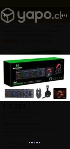 Kit Gamer 4 en 1 teclado+audifonos+mouse+mousepad