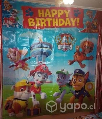 Fondo de pared para cumpleaños PAW PATROL