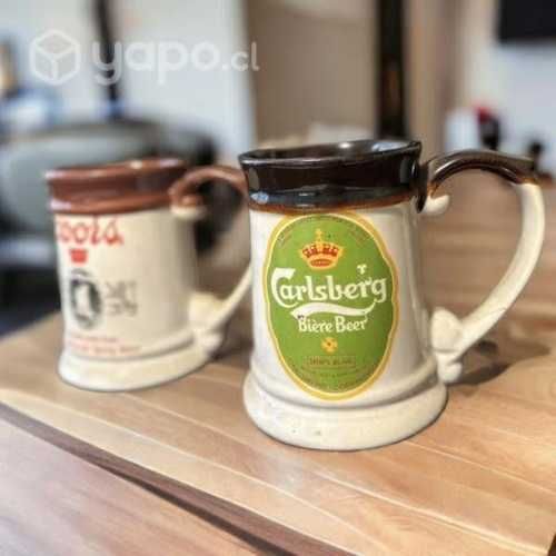 Dos vasos schop antiguos Carlsberg y Coors