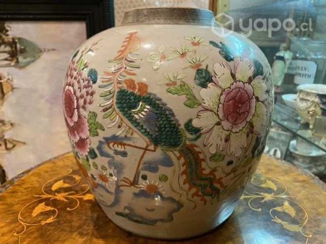 Antigua cerámica China siglo XIX Pintada a mano