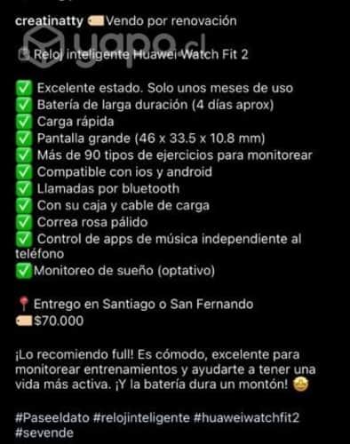 Reloj inteligente Hiawei Smart Fit 2