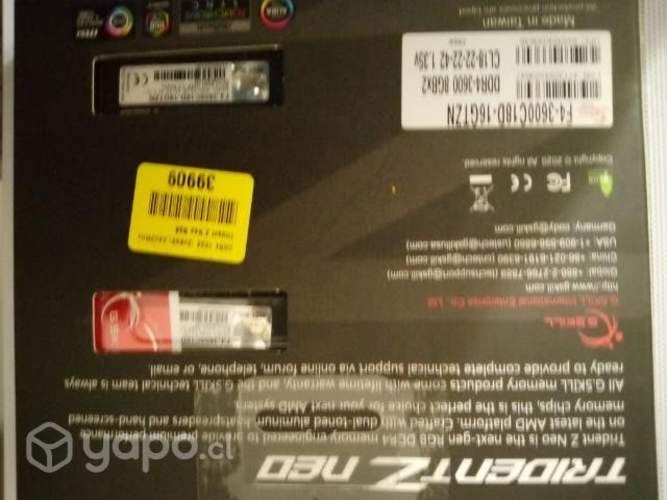 G skill Trident z Neo Ram ddr4 3600 mhz