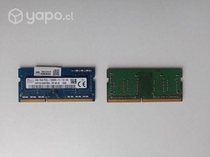2 memorias ram de 4gb cada una