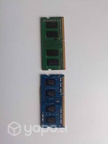 2 memorias ram de 4gb cada una
