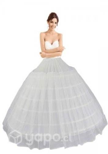 Falso novia/Quinceañera 6 aros y 1 capa tull
