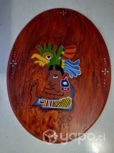 Delicada pintura mexicana en madera