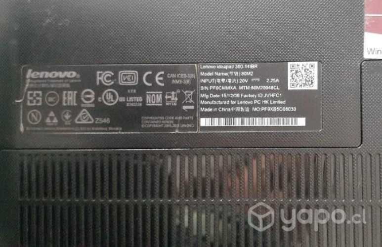 Notebook Lenovo ideapad 300-14ibr (repuesto)