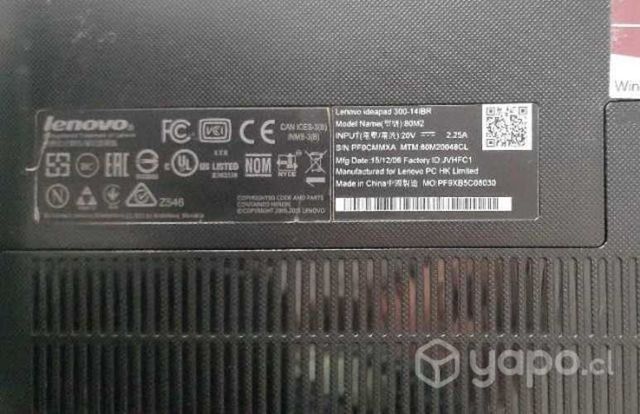 Notebook Lenovo ideapad 300-14ibr (repuesto)