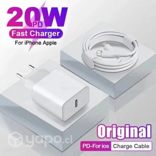 Cargador Carga Rapida 20w iPhone + Cable Lightning