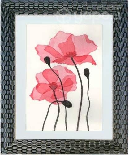 Pintura de acuarela enmarcada &quot;Amapolas&quot;
