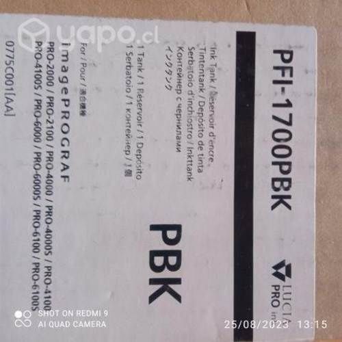 Tinta canon pfi 1700pbk black original de 700ml