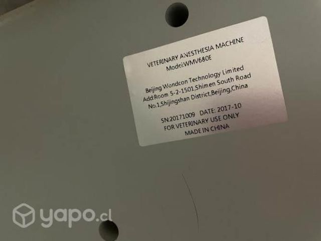 Máquina de técnicas de anestesia veterinaria