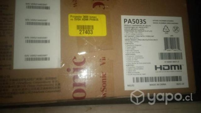 Proyector sonic view pa503s