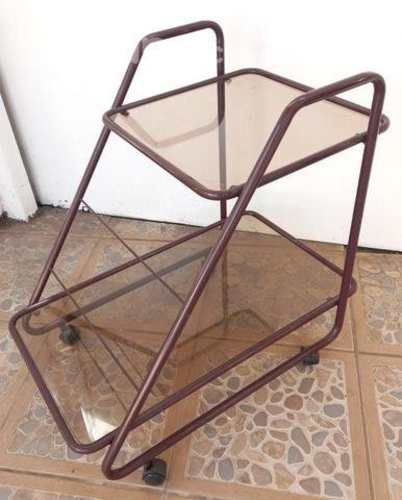 Mesa, Carro Bar o Licorera Metálica con Ruedas