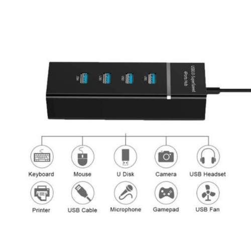 Adaptador Hub Usb 3.0 4 Puertos 5 Gbps Luz Indicad
