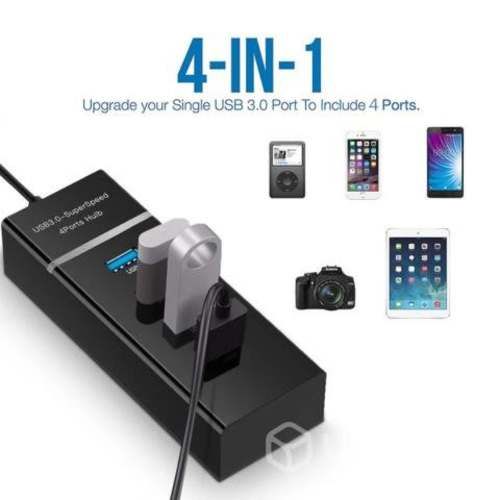 Adaptador Hub Usb 3.0 4 Puertos 5 Gbps Luz Indicad