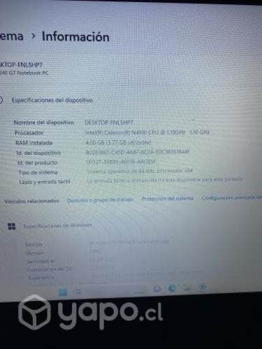 Notebook HP 240 G7 precio conversable