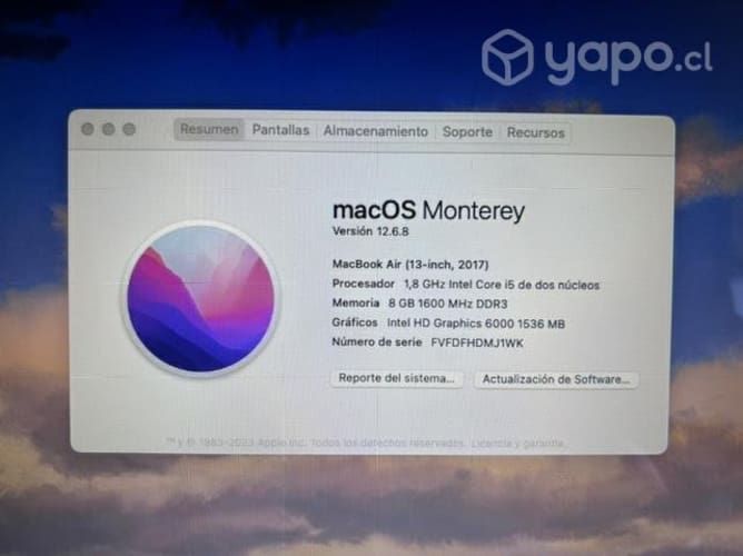 Macbook air 2017 usado