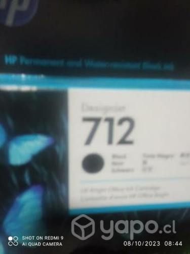 Tinta HP 712 black original de 80ml