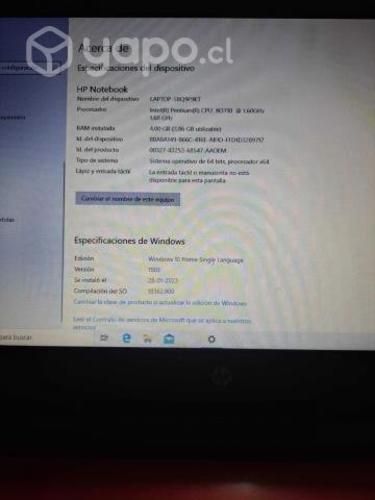 Notebook Hp Intel Pentium, 4GB RAM, Windows 10