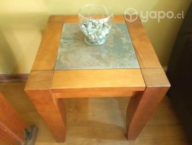 Mesas laterales madera piedra