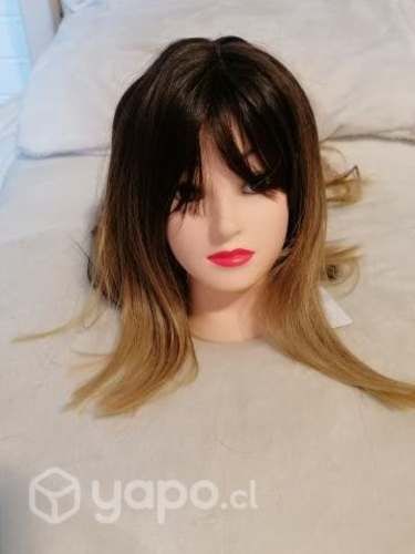 Peluca nueva melena lisa color balanyage hermosa