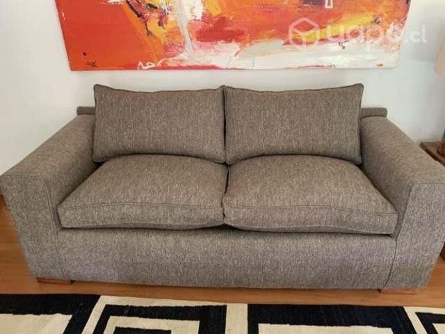 Sofa 3 cuerpos tapizado en tela espiga Impecable