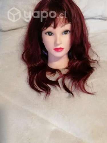 Peluca nueva melana ondulada marron rojizo larga