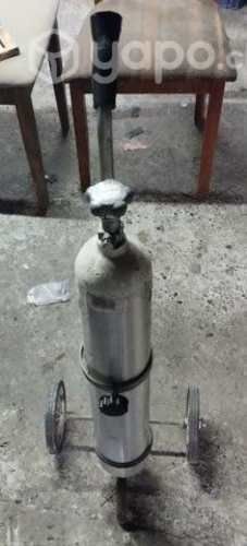 Cilindro para oxigeno con Carrito de transporte