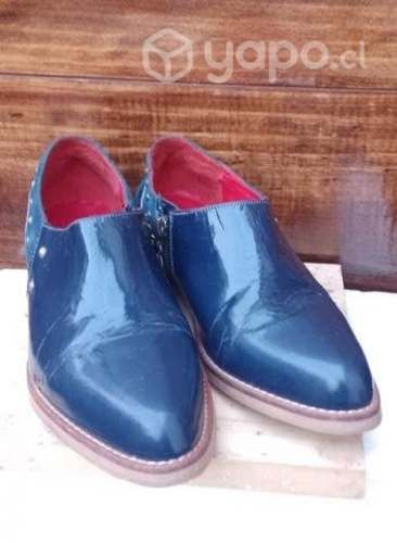Botines Cuero & Reno Azúl 38