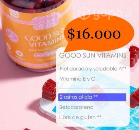 Betacaroteno Vitamina Gummi Bears - 1 Mes