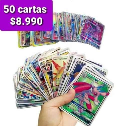 Cartas Pokemon GX 50 unidades Metalizadas