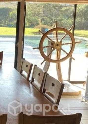 Timón de verdad en madera con base de pino Oregón