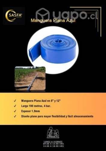 Manguera plana azul