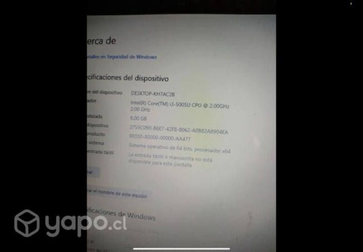 Notebook escritorio HP