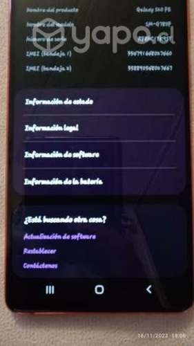 Samsung s20 Fe resistente al agua
