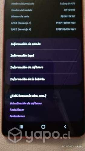 Samsung s20 Fe resistente al agua