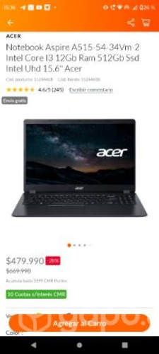 Acer Aspire SSD 512 GB/ 12 GB RAM