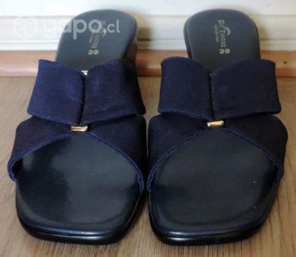 Sandalias Azul Marino con Dorado