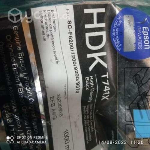 Tintas Epson t741x y de sublimación blacks de alta