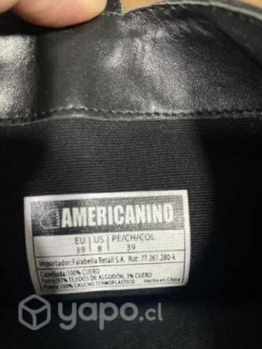 Botas de cuero negras, mujer Americanino
