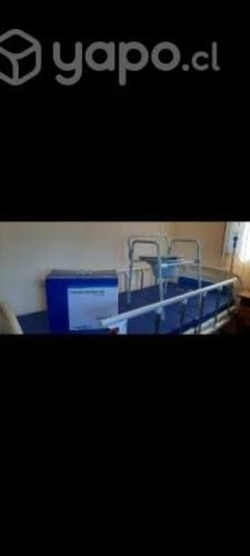 Cama clínica 3 posturas, baño portátil y colchón