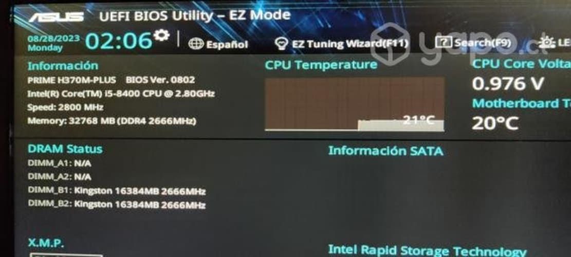 PC Escritorio, Intel I5 2.8 GHz, Radeon RX 570 4GB