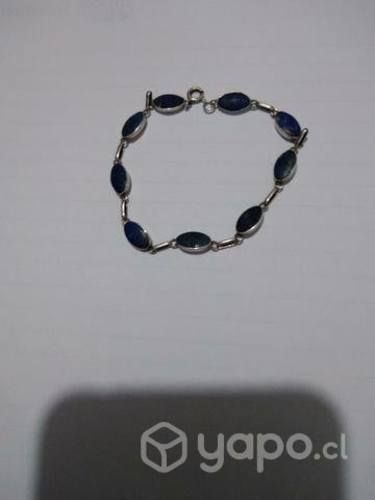 Pulcera de plata lápiz lazuli