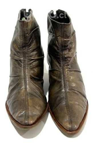 Botín Cuero Taco Chino Tatienne N°36 Dorado